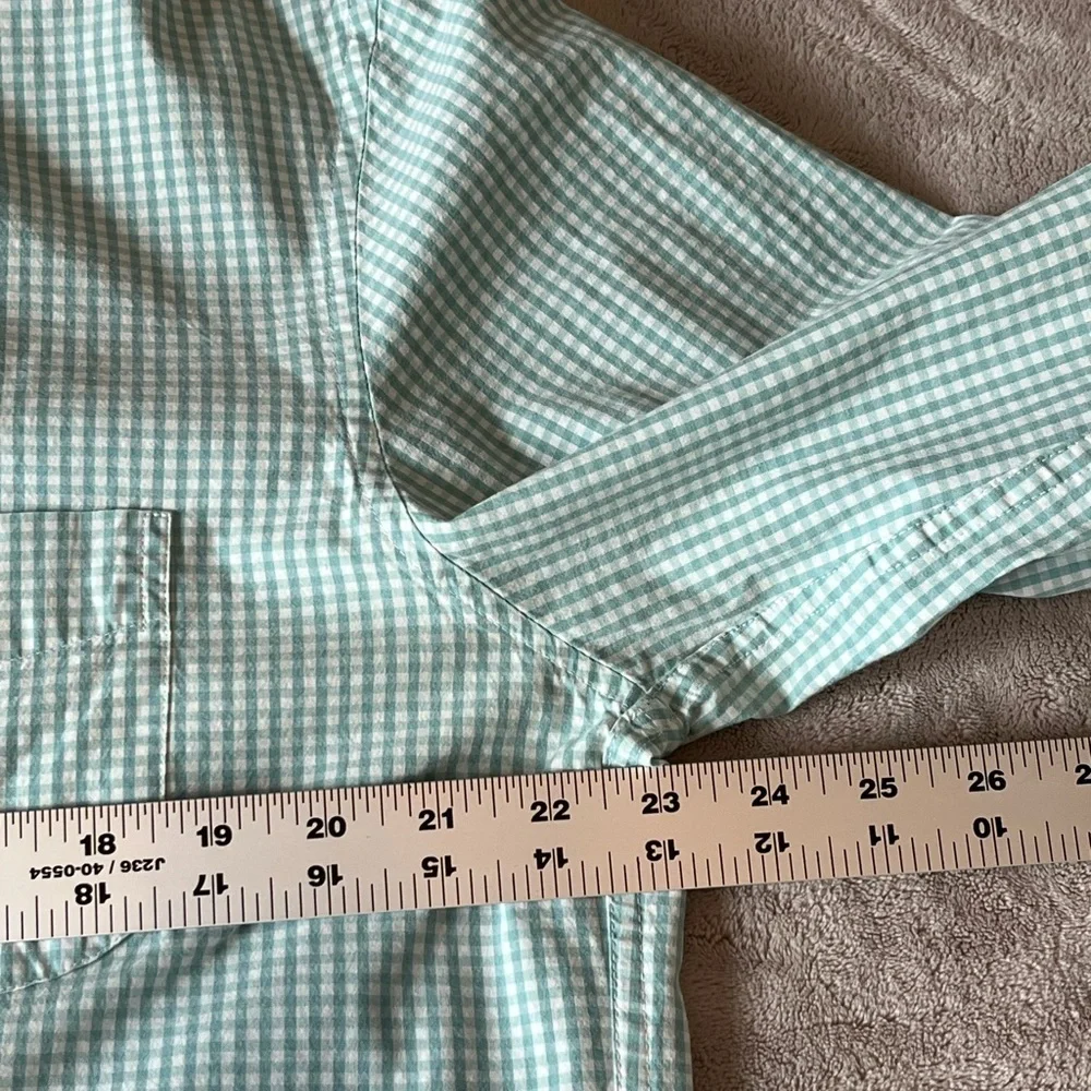 J. Crew Secret Wash Organic Cotton Poplin Button Down Shirt For Men Gingham XL